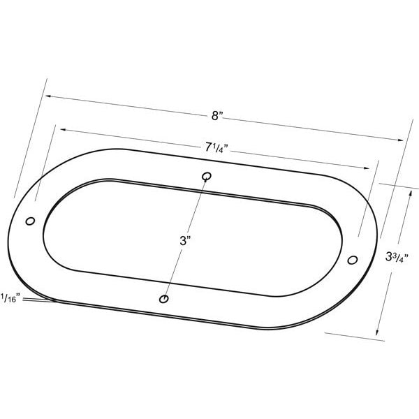 Bracket, Lamp, Stainless, Oval Security Ring